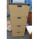 WOOD EFFECT 4 DRAWER FILING CABINET