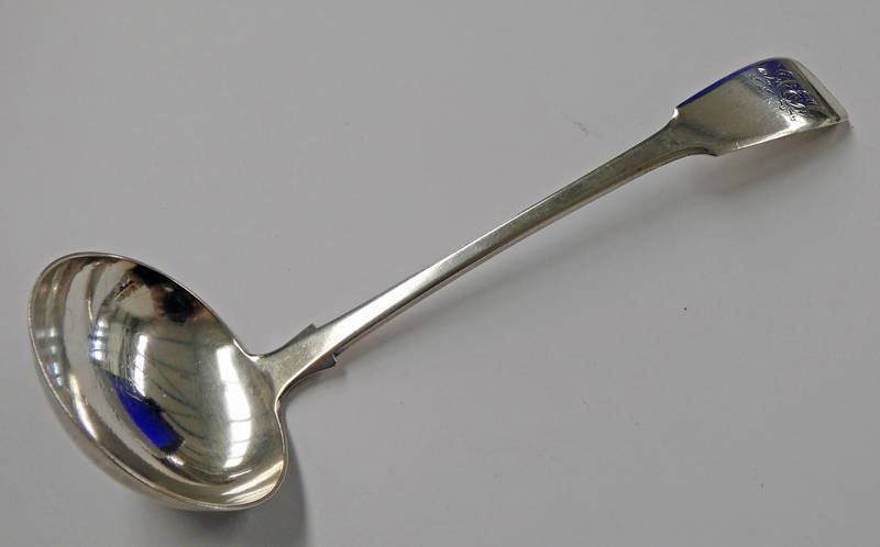 19TH CENTURY SCOTTISH PROVINCIAL SILVER FIDDLE PATTERN TODDY LADLE BY RETTIE & SONS ABERDEEN CIRCA