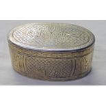 OVAL WHITE METAL BOX 18TH CENTURY MARKED DR