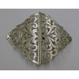 SILVER BUCKLE WITH PIERCED DECORATION,