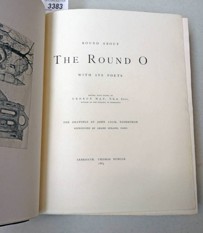 ROUND ABOUT THE ROUND O WITH ITS POETS BY GEORGE HAY, QUARTER LEATHER BOUND,