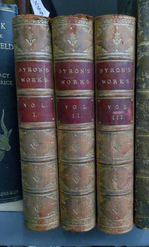 THE COMPLETE POETICAL WORKS OF LORD BYRON WITH AN INTRODUCTORY MEMOIR BY WILLIAM B SCOTT IN 3 HALF