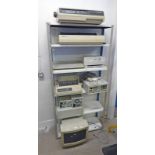 LARGE SELECTION OF VARIOUS ELECTRONIC PIECES INCLUDING OLD APPLE MAC COMPUTER, KEYBOARD,