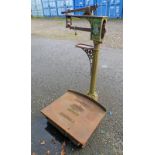 LARGE METAL SHOP SCALES MARKED "W & T AVERY MAKERS,
