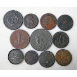 SELECTION VARIOUS TOKENS & MEDALS TO INCLUDE 1801 BATTLE OF COPENHAGEN MEDAL,