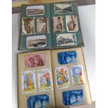 2 ALBUMS OF VINTAGE POSTCARDS, WITH A FEW 100S TO INCLUDE TOPOGRAPHICAL, COMIC,