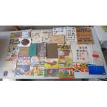 SELECTION OF STAMPS, PICTURE CARD ALBUMS ETC TO INCLUDE ALBUM OF WORLDWIDE STAMPS,
