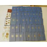 54 BRITAINS FIRST DECIMAL COINS SETS, 1953 9 - COIN SET, 1951 GEORGE VI FESTIVAL OF BRITAIN CROWN,