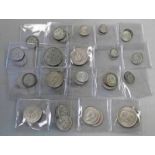 38 GEORGE VI COINS TO INCLUDE 5 HALFCROWNS, 7 FLORINS, 12 SHILLINGS,