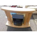 ELECTRIC FIRE PLACE WITH OAK FIRE SURROUND