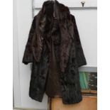 DARK BROWN FUR COAT & STOLE