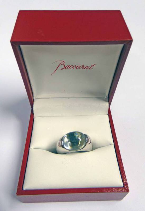 BACCARAT CRYSTAL T51 RING IN RED BACCARAT BOX