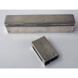 SILVER DRESSING TABLE BOX & SILVER MATCHBOX HOLDER - 198G