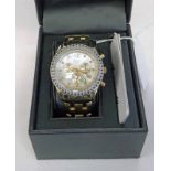 INGERSOLL DIAMOND SPECIAL GENTS MULTI-DIAL WRISTWATCH WITH DIAMOND SET DIAL SOLD WITH BOX,