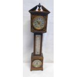 19TH CENTURY INLAID ROSEWOOD APPRENTICE PIECE LONG CASE CLOCK,