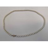 CULTURED PEARL NECKLACE WITH 18CT GOLD CLASP & SPACERS - 45CM LONG WHEN OPEN Condition