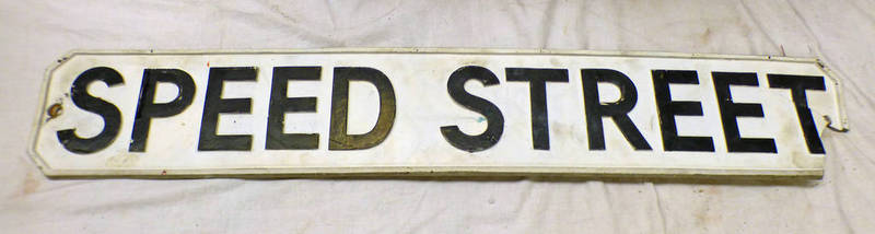 'SPEED STREET' METAL STREET SIGN 92CM LONG