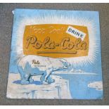 PAINTED METAL POLA KOLA SIGN 82 X 92 CM Condition Report: Several dents and warps.