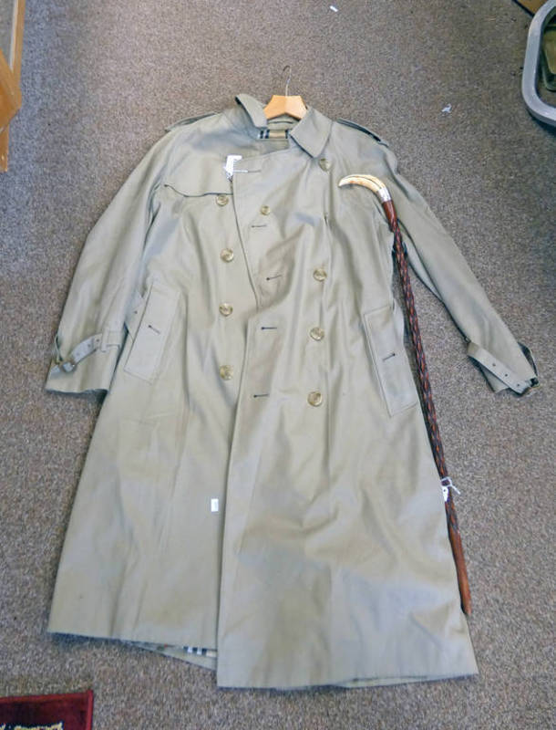 SILVER BANDED STICK & A BURBERRY JACKET -2- Condition Report: 52 reg,