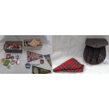 A GOOD SELECTION OF PATCHES, BADGES, PENNANTS ETC IN TWO BOXES TO INCLUDE ARBROATH HIGH SCHOOL,