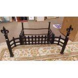 METAL FIRE BASKET WITH FLEUR DE LYS FINIALS