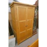 21ST CENTURY OAK 2 DOOR WARDROBE 190CM TALL