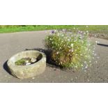 STONE GARDEN PLANTER DIAMETER 39CM AND RECONSTITUTED STONE PLANTER