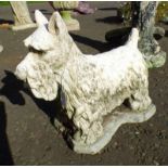 RECONSTITUTED STONE DOG GARDEN ORNAMENT