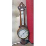 EARLY 20TH CENTURY OAK CASED BAROMETER