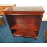 MAHOGANY OPEN BOOKCASE WITH ADJUSTABLE SHELVES,