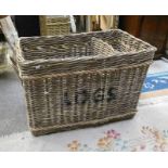 WICKER LOG BASKET 54CM TALL