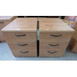 PAIR OF WOOD EFFECT 3 DRAWER FILING CHESTS