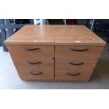 PAIR OF WOOD EFFECT 3 DRAWER FILING CHESTS