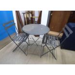 FOLDING METAL CIRCULAR BISTRO TABLE,