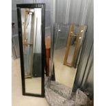 PLASTIC FRAMED STANDING MIRROR AND 1 OTHER MIRROR