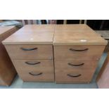 PAIR OF WOOD EFFECT 3 DRAWER FILING CHESTS