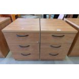 PAIR OF WOOD EFFECT 3 DRAWER FILING CHESTS