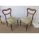 PAIR OF 19TH CENTURY MAHOGANY HAND CHAIRS ON TURNED SUPPORTS Condition Report: The