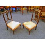 PAIR OF MAHOGANY HAND CHAIRS ON CABRIOLE SUPPORTS