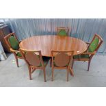 TEAK PULL-OUT DINING TABLE, LENGTH 204CM,