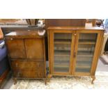 WALNUT TALLBOY & OAK BOOKCASE