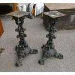 PAIR OF CAST IRON TABLE BASES