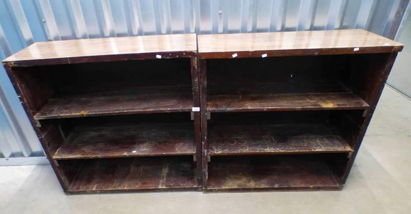 PAIR OF MAHOGANY OPEN BOOKCASE,