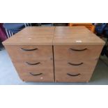 PAIR OF WOOD EFFECT 3 DRAWER FILING CHESTS