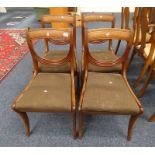 SET OF 4 19TH CENTURY MAHOGANY DINING CHAIRS ON SABRE SUPPORTS