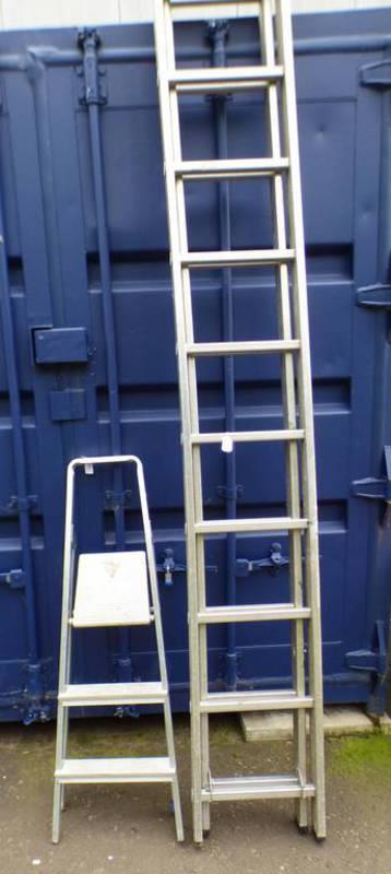 LARGE ALUMINIUM LADDER AND ALUMINIUM STEP LADDER