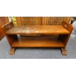 MAHOGANY HALL BENCH WITH UNDERSHELF 47CM TALL X 97CM LONG Condition Report: The item