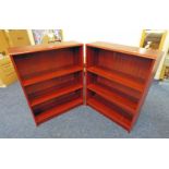 PAIR OF MAHOGANY OPEN BOOKCASES WIDTH 70 CM