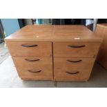 PAIR OF WOOD EFFECT 3 DRAWER FILING CHESTS