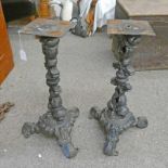 PAIR OF CAST IRON TABLE BASES